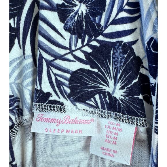 Tommy Bahama Sleepwear Womens M Blue Tropical Floral Sleeveless Racerback A Line - Picture 6 of 6